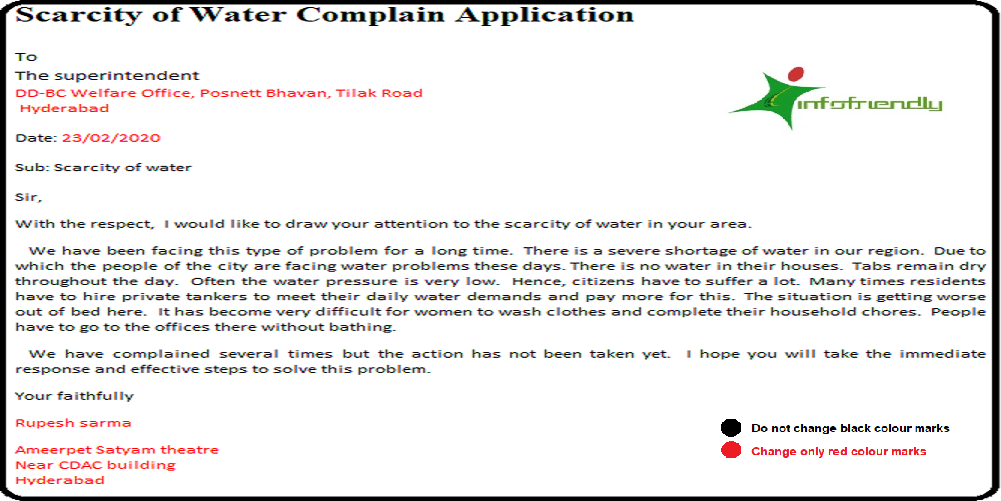 Scarcity of Water Complain Application