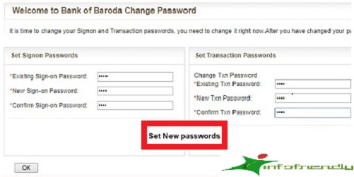 How to login for the first time Net Banking in Bank of Baroda?