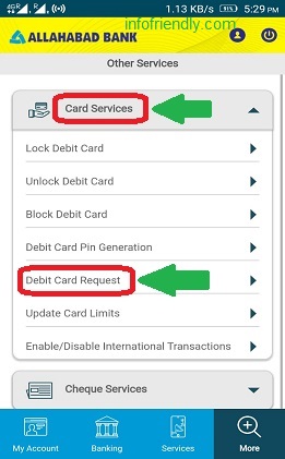 How to apply online ATM Debit card for Allahabad Bank