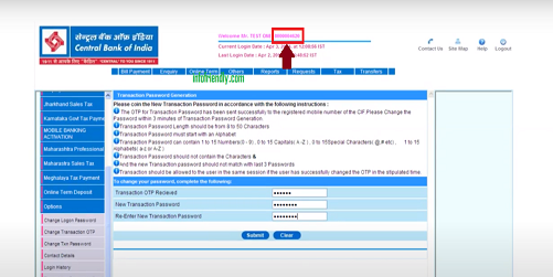 How to know CIF number of Central Bank of India?