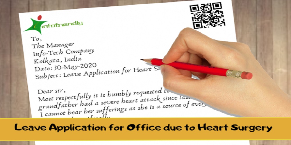 How to write Leave Application for Office due to Heart Surgery?