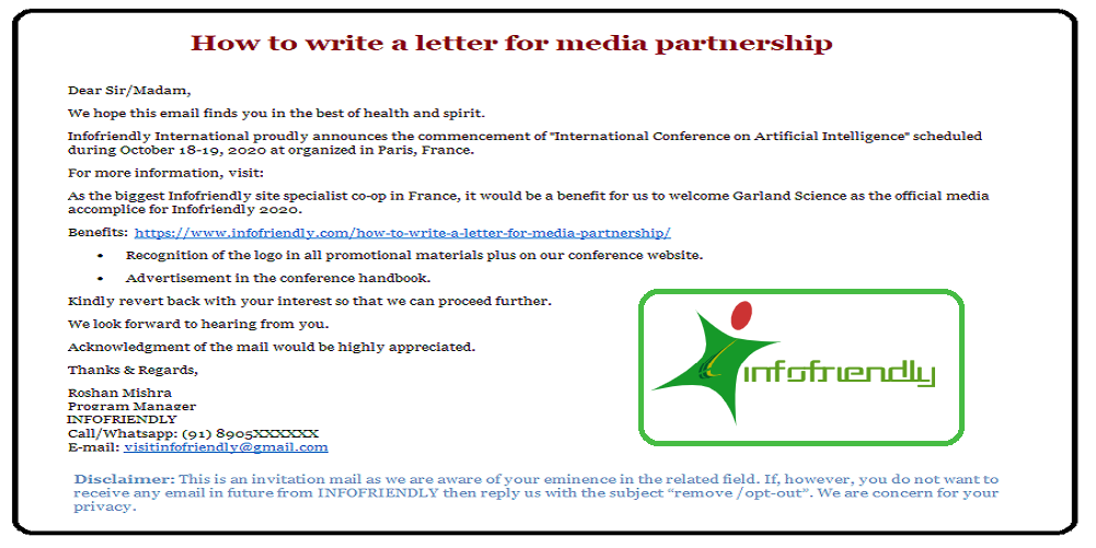 How to write a letter for media partnership