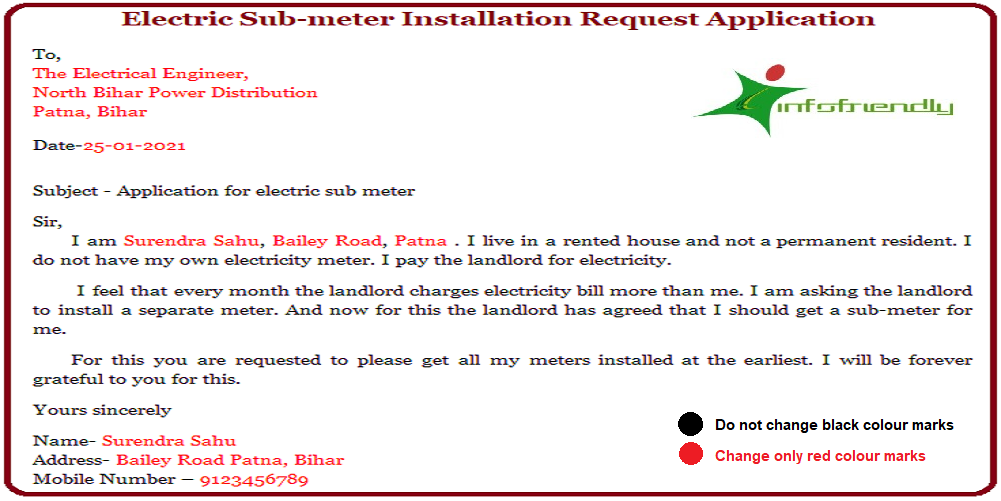 Application for electric sub meter