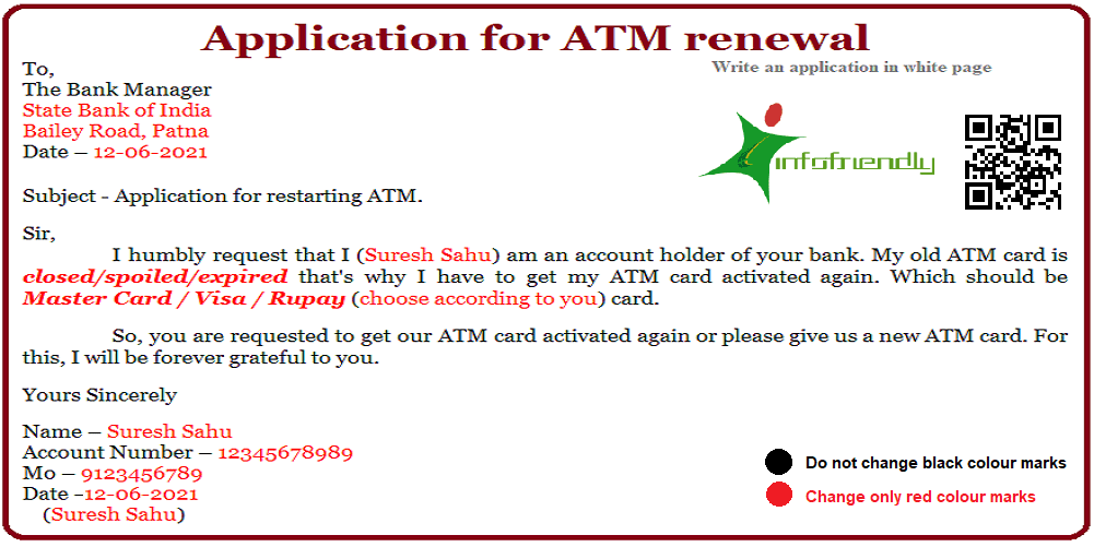 Application for ATM renewal and information