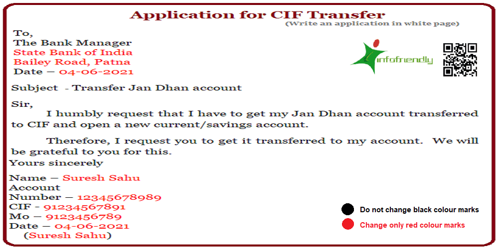 Application for CIF Transfer