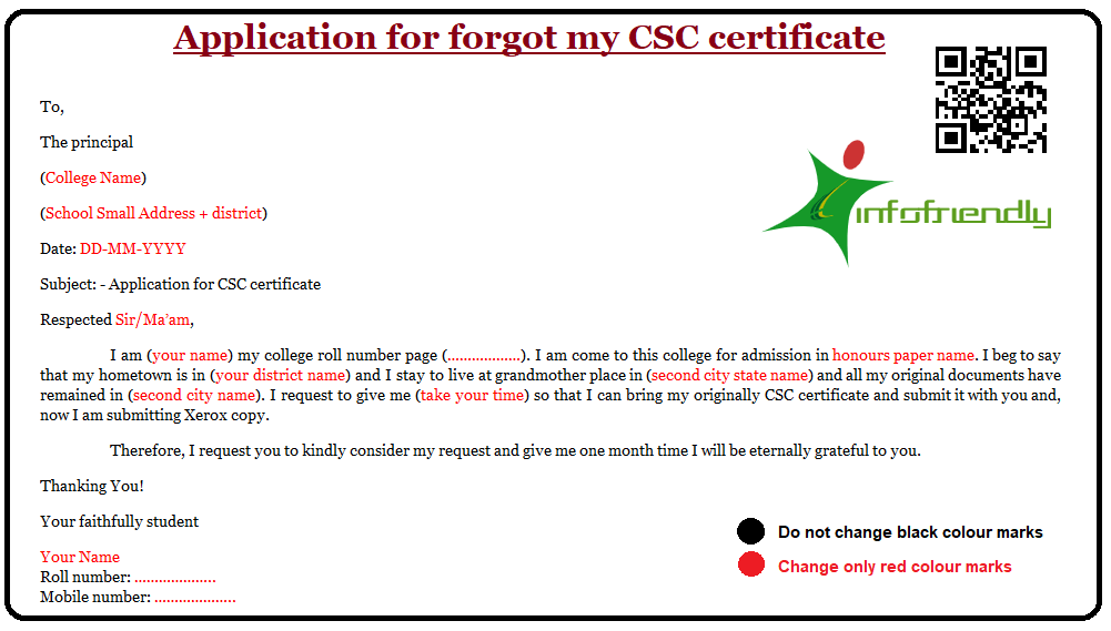Application for forgot my CSC certificate